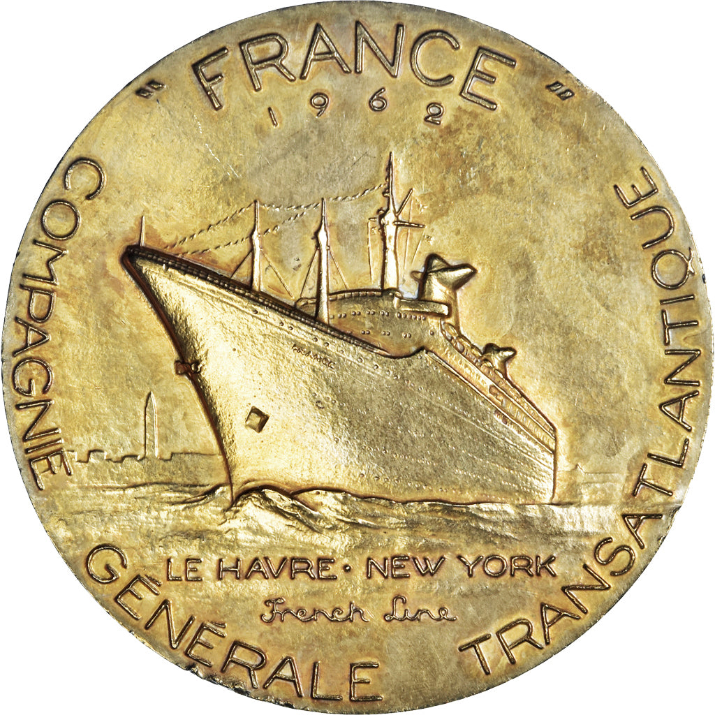 Francja, medal, Compagnie Générale Transatlantique, France, Wysyłka, 1962