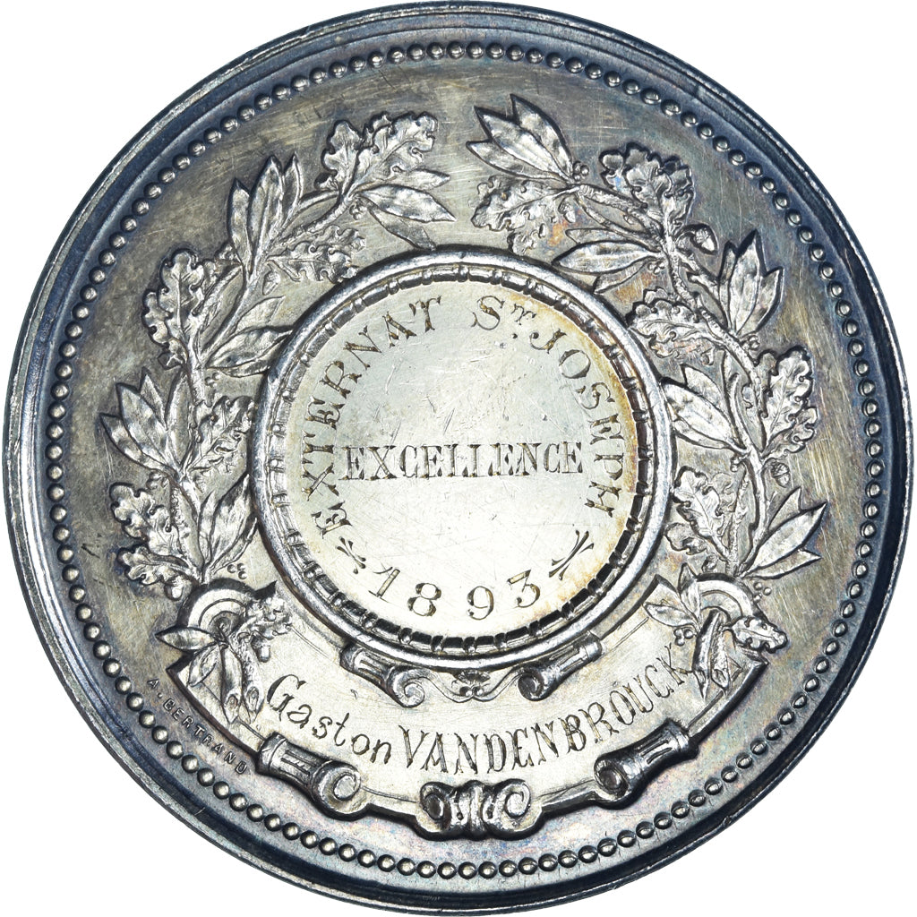 France, Médaille, Externat Saint Joseph, Lille, Instruction, 1893, Bertrand