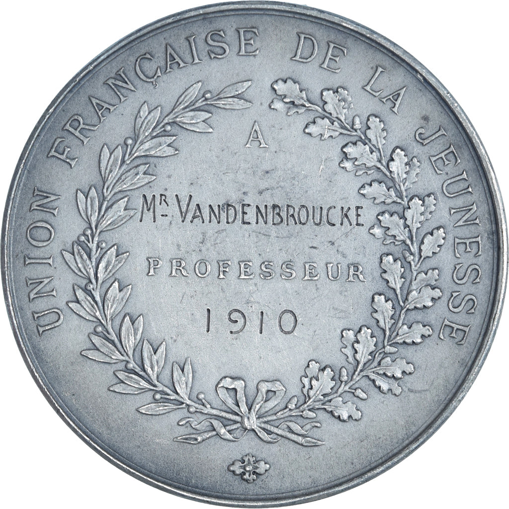 Francia, medalla, Union Française de la Jeunesse, Instruction, 1910, Brenet