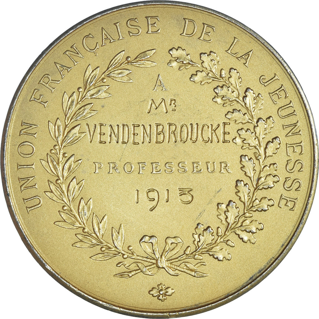 França, medalha, Union Française de la Jeunesse, Instruction, 1913, Brenet
