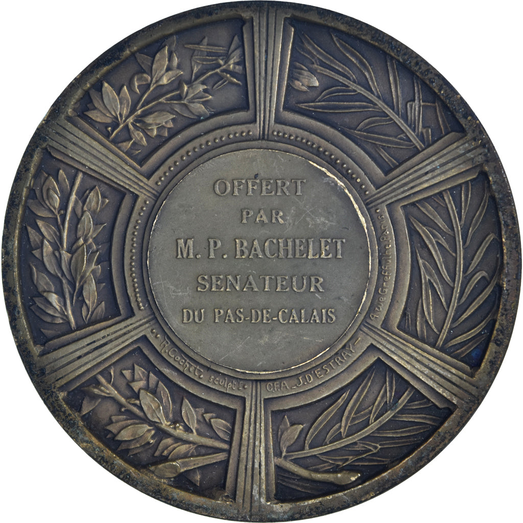 France, Medal, Femme au Verger, Cochet, Art deco, AU(55-58), Bronze