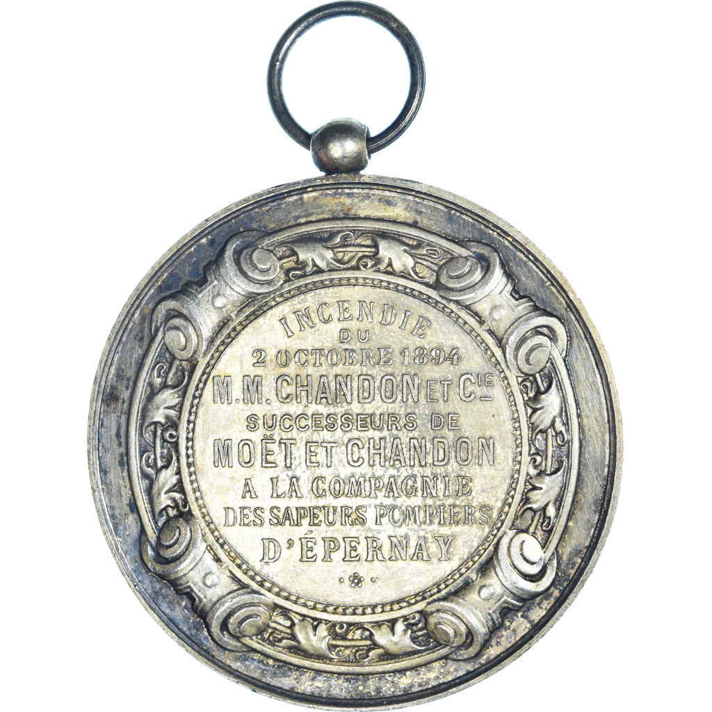 França, medalha, Incendie, Moët et Chandon, Sapeurs Pompiers d'Epernay, 1894