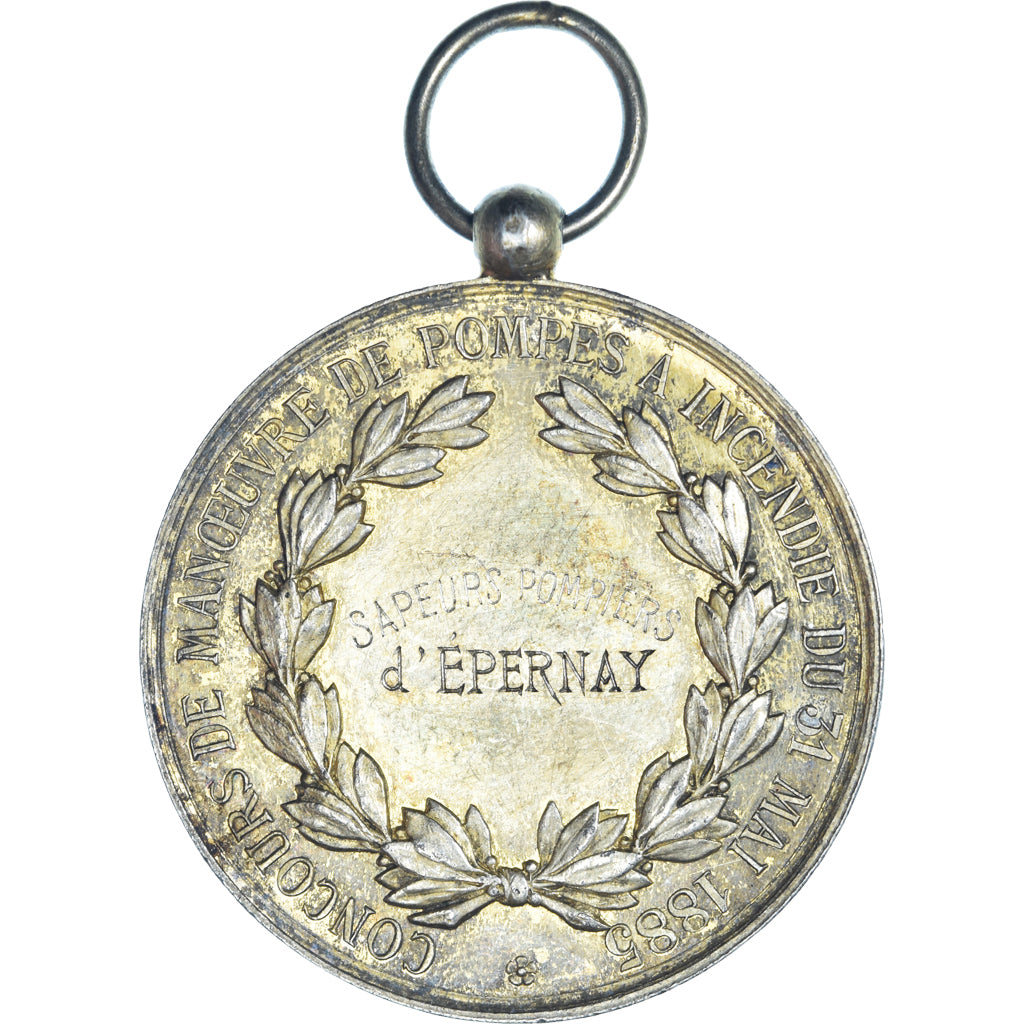 Francja, medal, Concours de Manoeuvre de Pompes à Incendie, Soissons, 1885