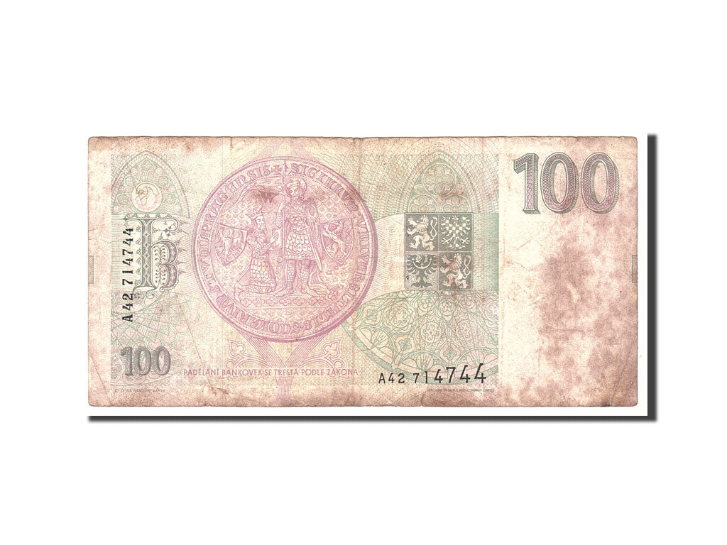 Czech Republic, 100 Korun, 1993, KM:5a, Undated, VF(20-25)