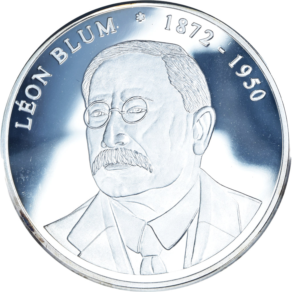 Francja, medal, Les Présidents de la République, Léon Blum, MS(65-70), Srebro