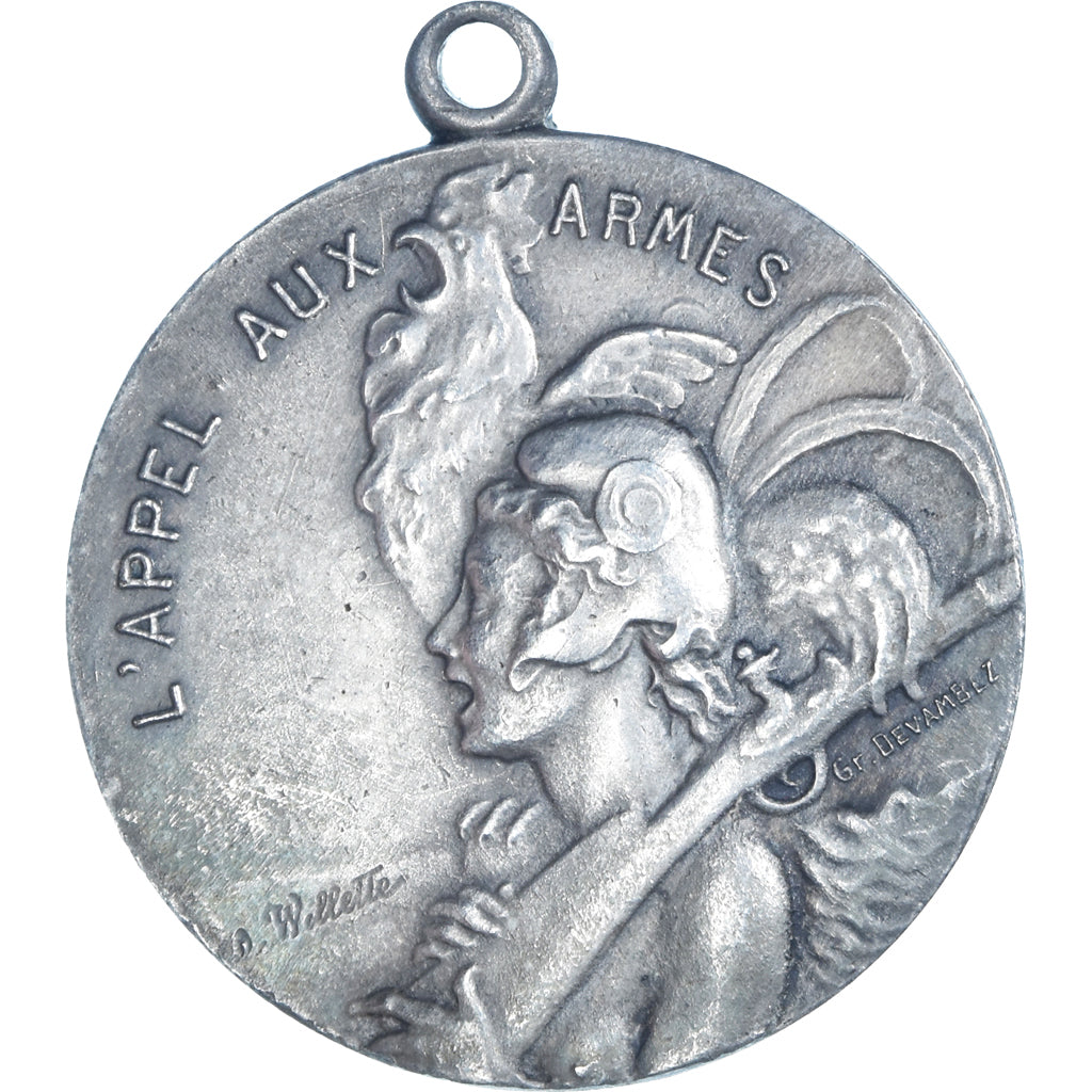Frankreich, Medaille, L'Appel aux Armées, WAR, Devambez, VZ, Silvered bronze