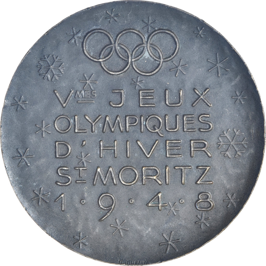 Suisse, Médaille, Vème Jeux Olympiques de Saint-Moritz, Sport, 1948, Huguenin