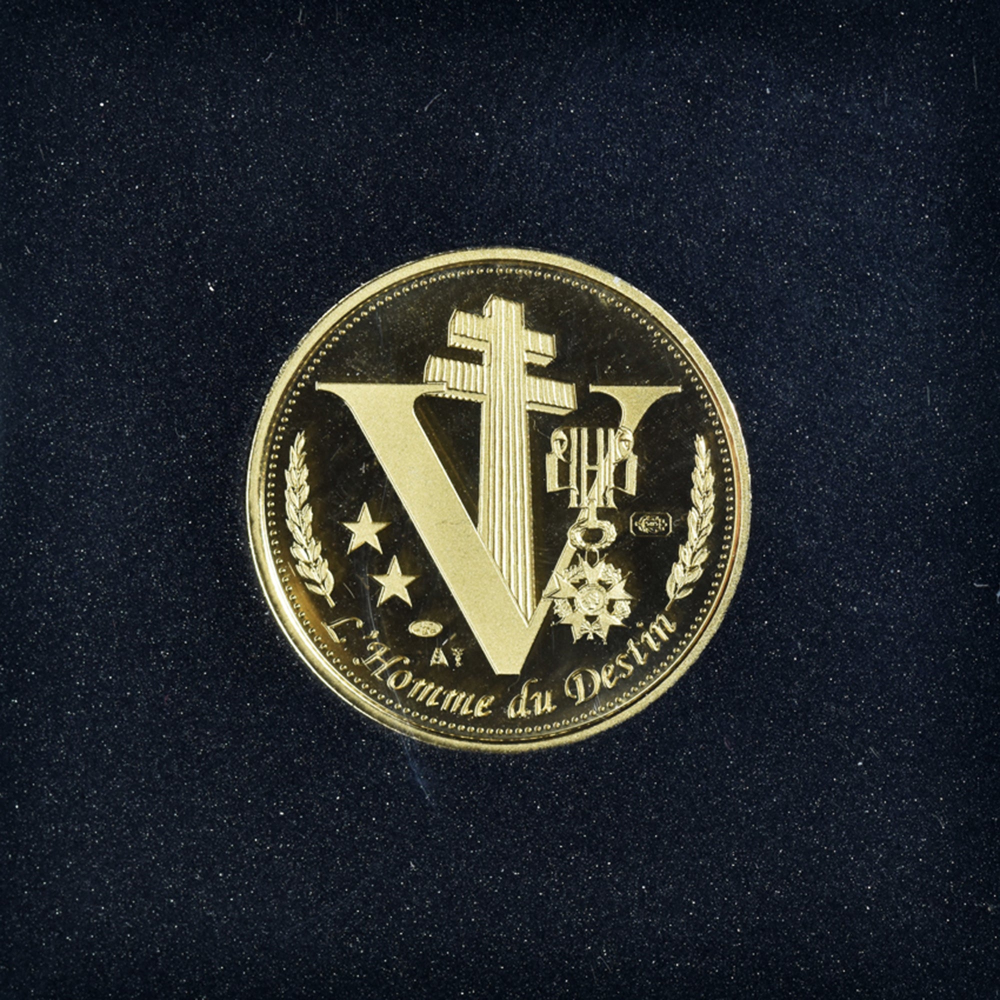 Francia, medaglia, Charles de Gaulle, un Homme, un Destin, Politics, FDC, Oro