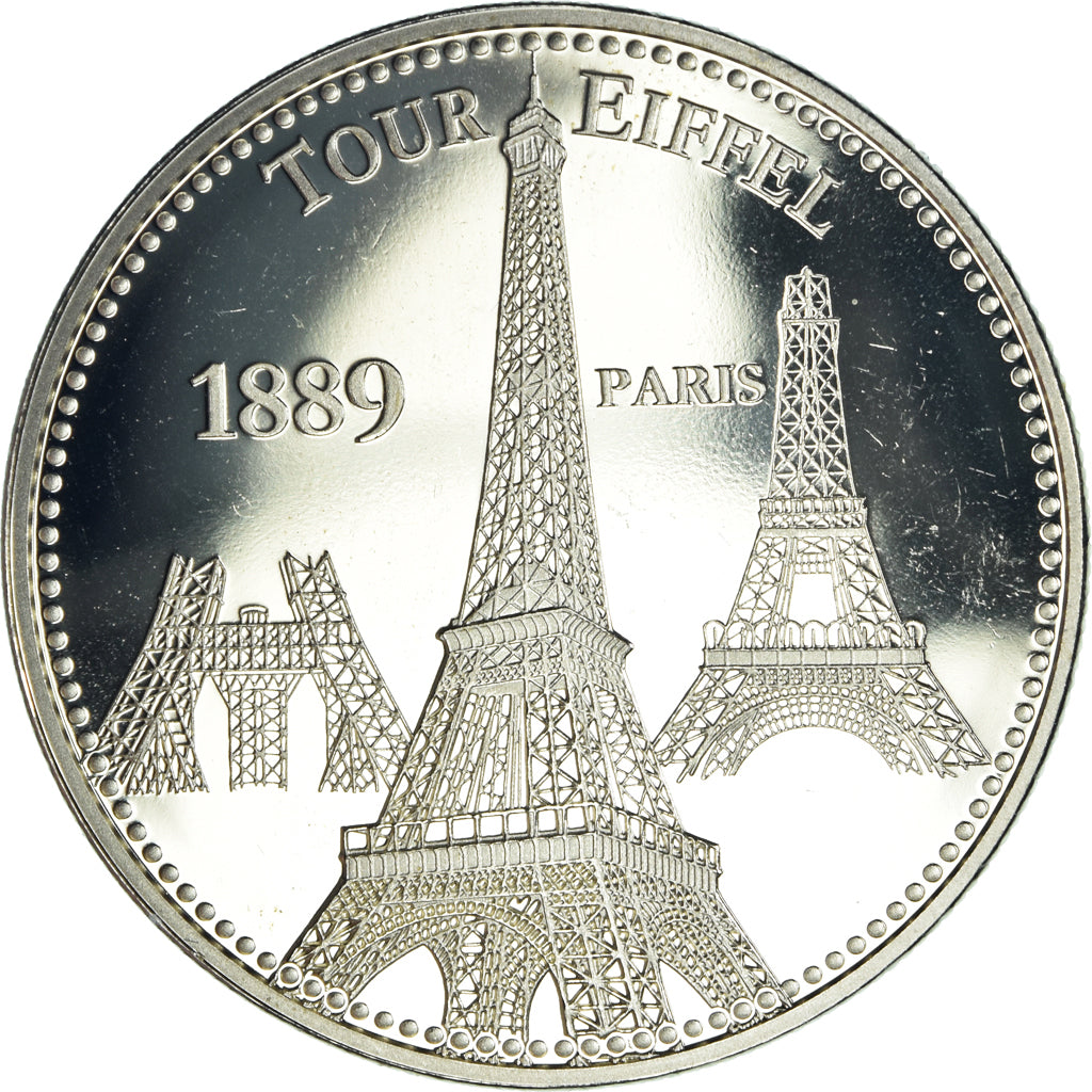 Francia, medalla, Paris - La Tour Eiffel, Patrimoine, FDC, Cobre - níquel