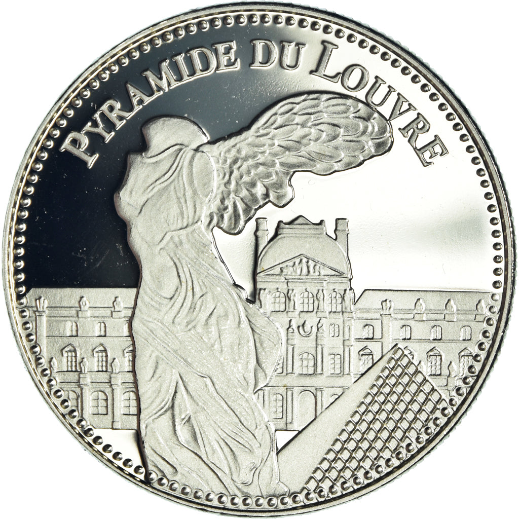 Francja, medal, Pyramide du Louvres, Paris, Patrimoine, MS(65-70), Pokryte
