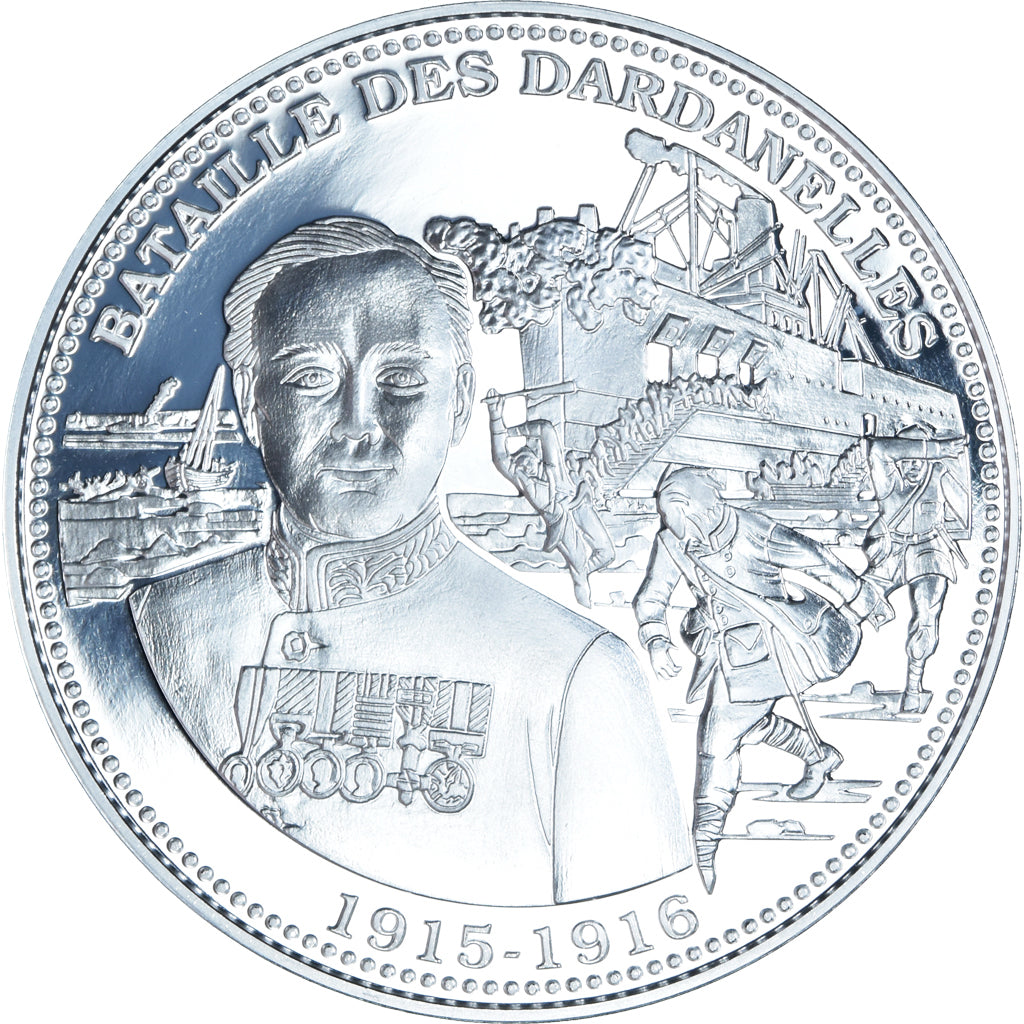 France, Medal, Bataille des Dardanelles, WAR, BE, MS(65-70), Silver