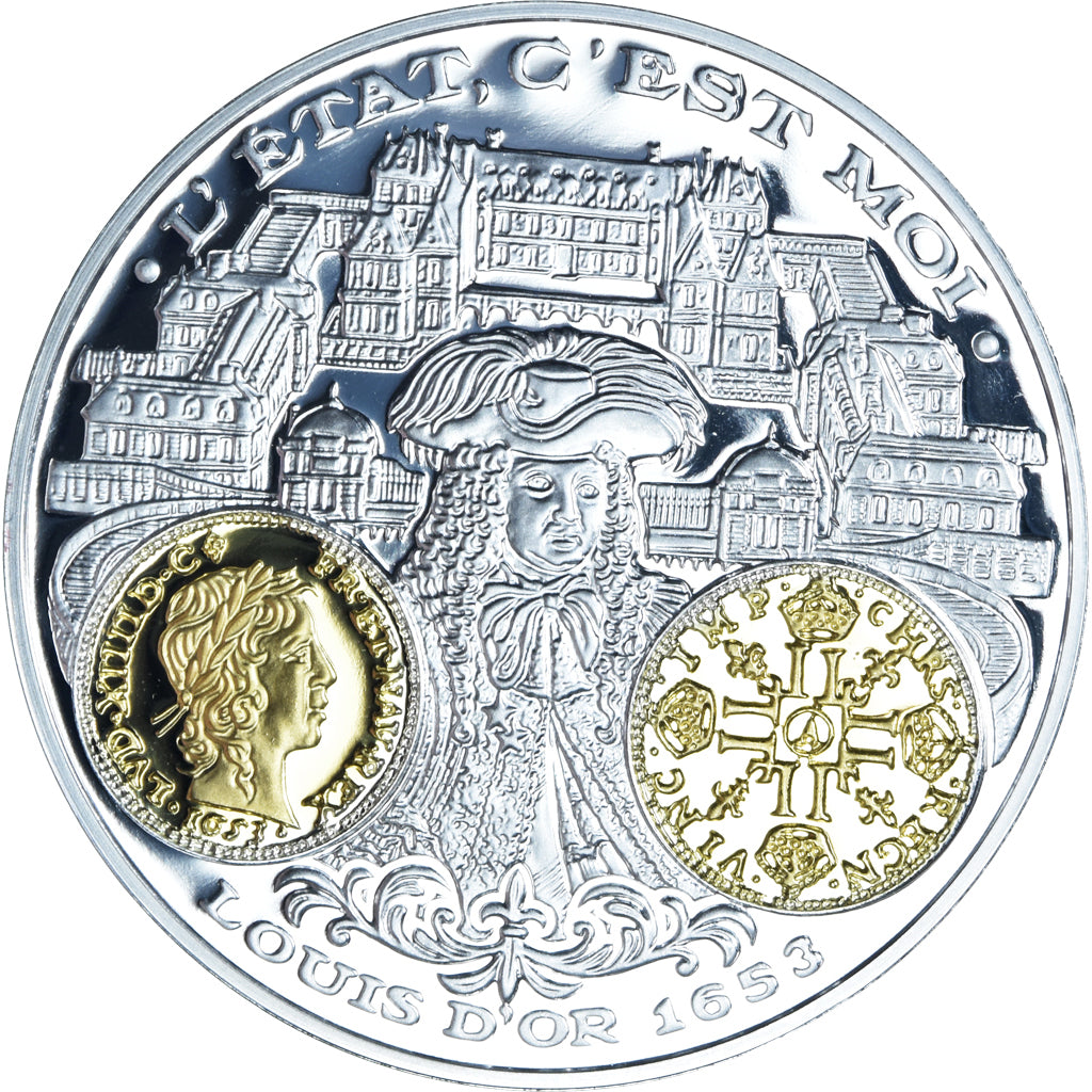 Francia, medaglia, Histoire de la monnaie Française, Louis d'or de Louis XIV