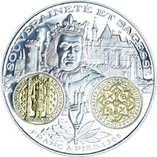 France, Medal, Histoire Monétaire, Franc à Pied, Charles V, BE, MS(65-70)