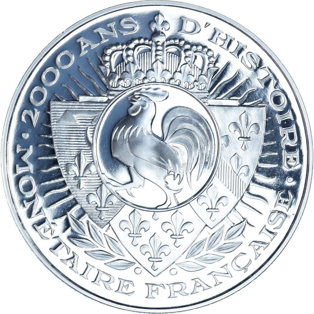 France, Medal, Histoire Monétaire, Franc à Pied, Charles V, BE, MS(65-70)
