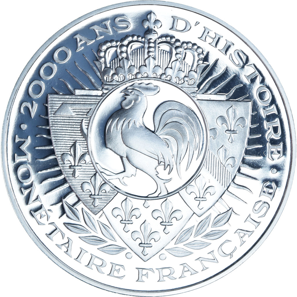 France, Medal, Nouveau Franc De Gaulle, BE, MS(65-70), Silver