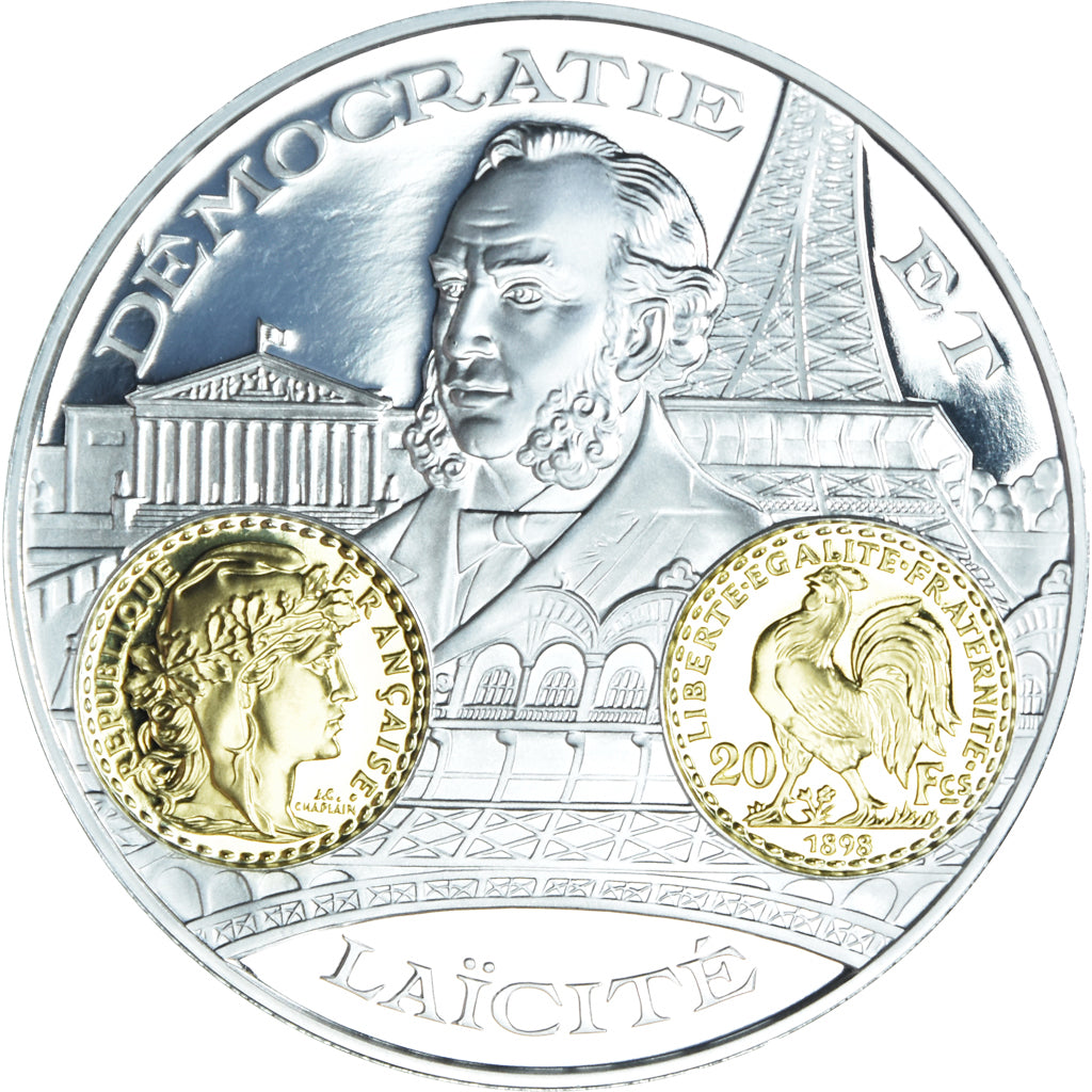 France, Medal, Histoire Monétaire, 20 Francs Coq, BE, MS(65-70), Silver