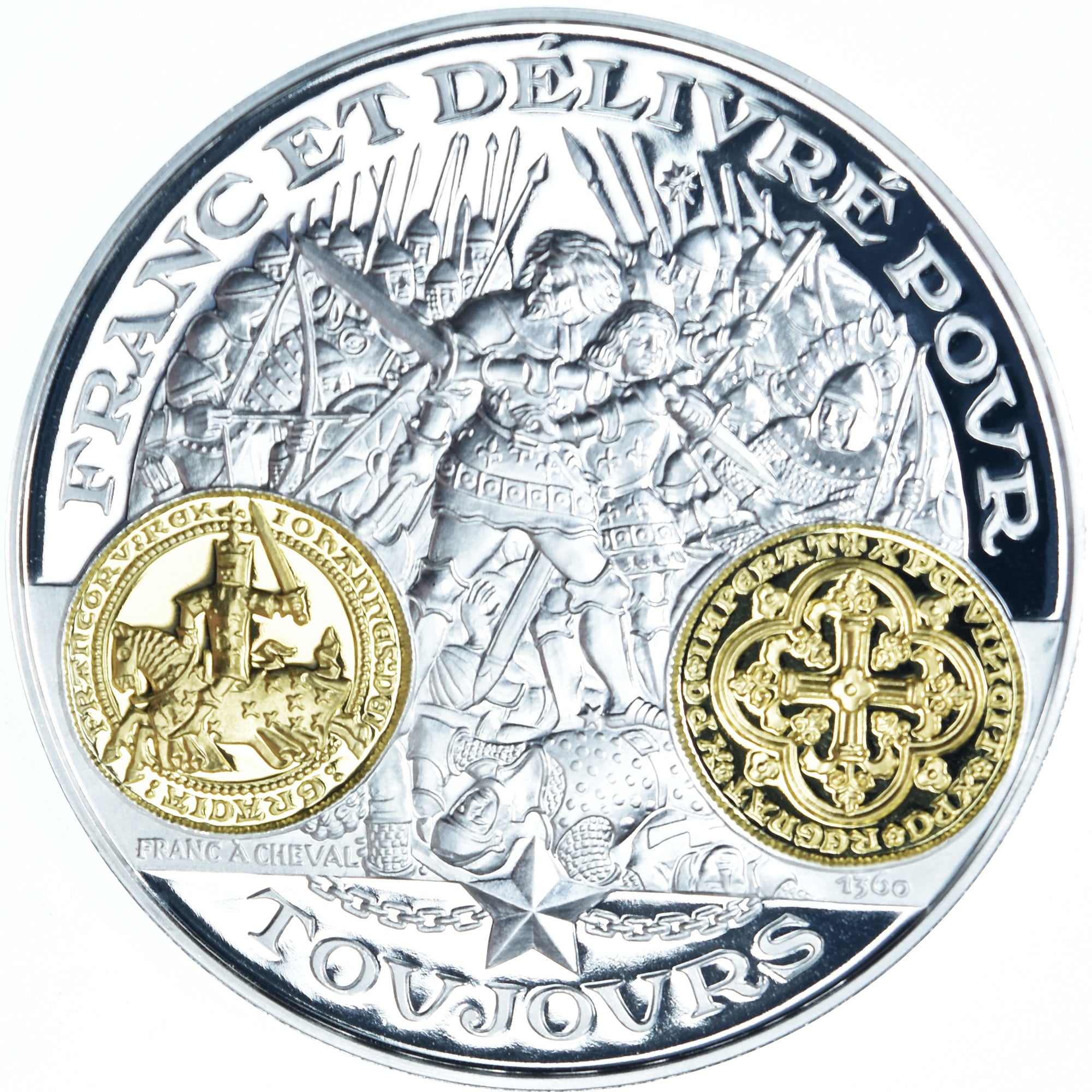 France, Medal, Histoire Monétaire, Franc à Cheval, BE, MS(65-70), Silver