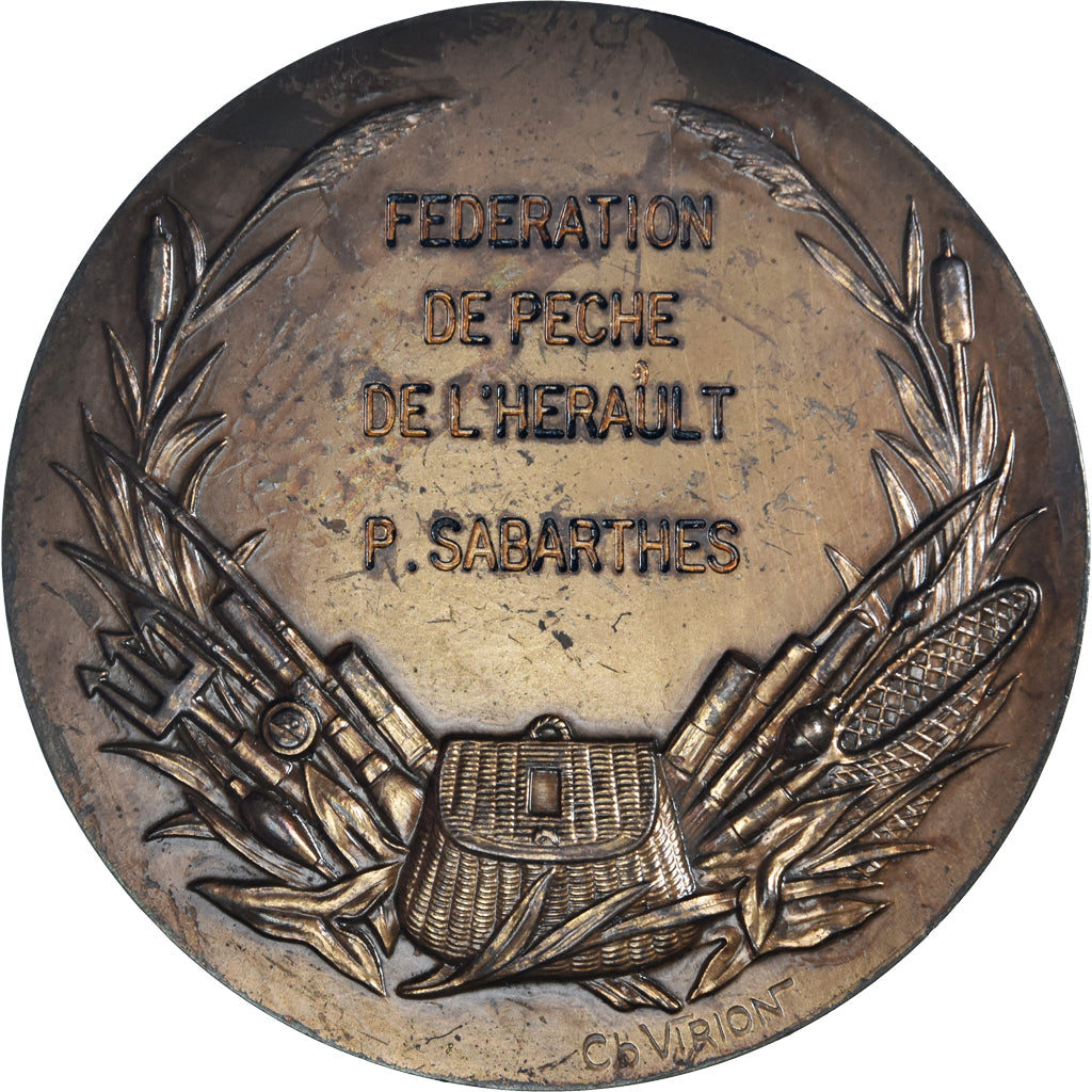 France, Médaille, Fédération de Pêche de l'Hérault, Poissons, Sports &