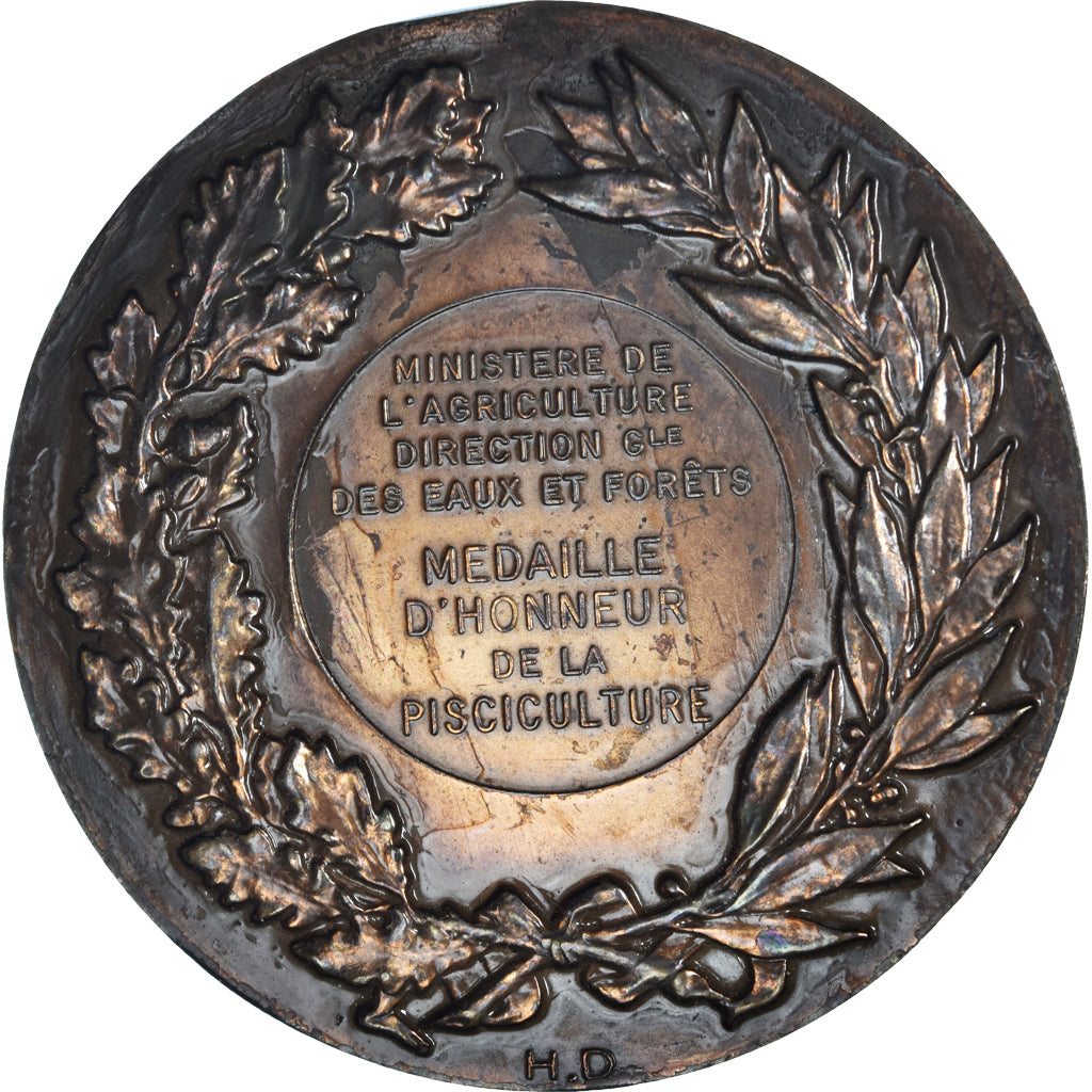 France, Medal, Direction des Eaux et Forêts, Pisciculture, Agriculture