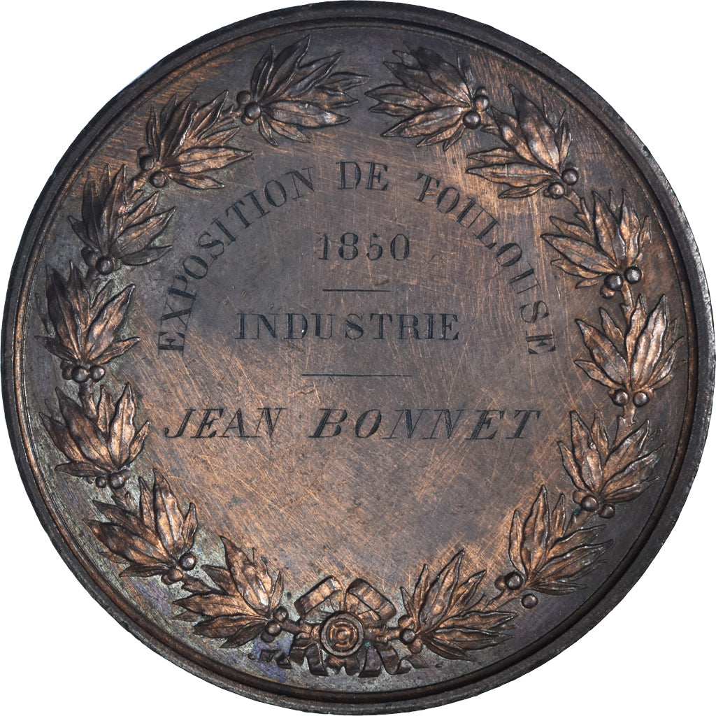 France, Medal, Industrie, Exposition de Toulouse, 1850, Brenet, MS(63), Copper