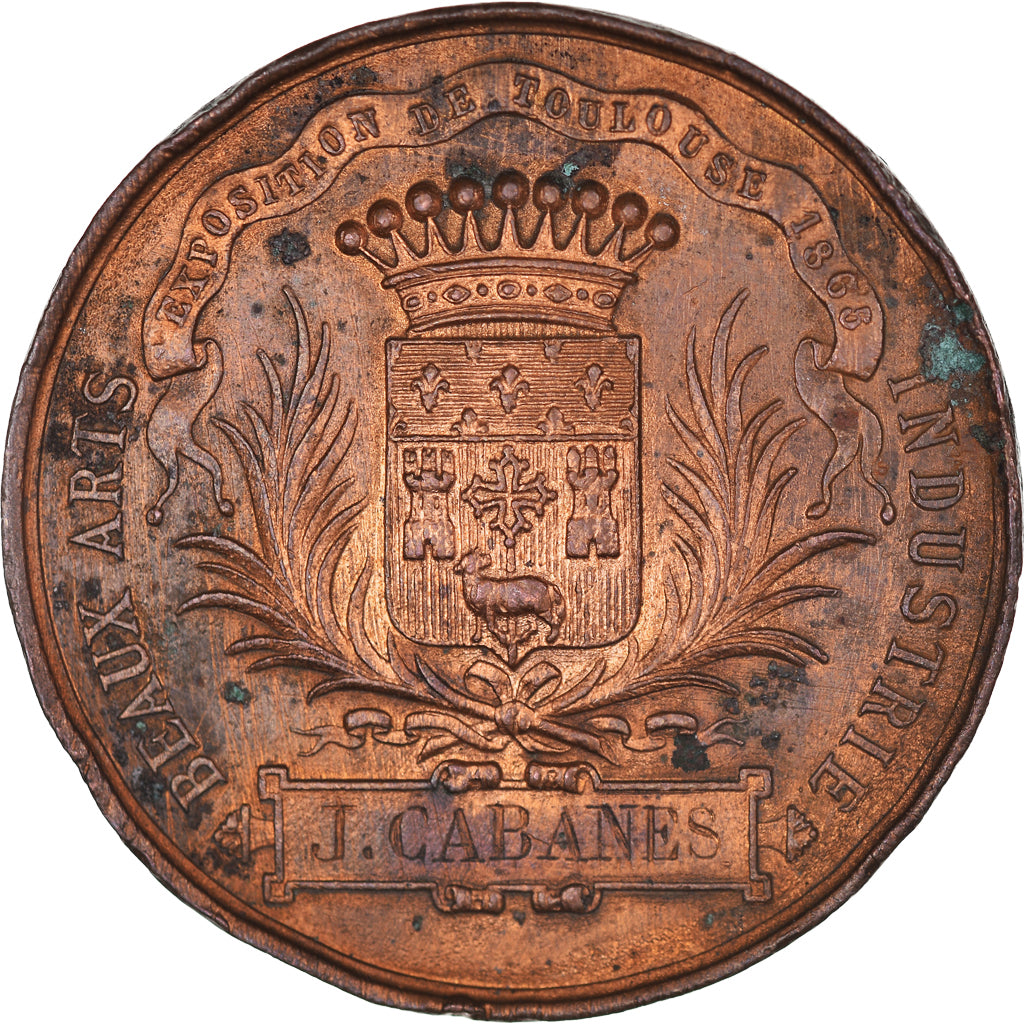 França, medalha, Napoléon III, Beaux-Arts, Industrie, Exposition de Toulouse