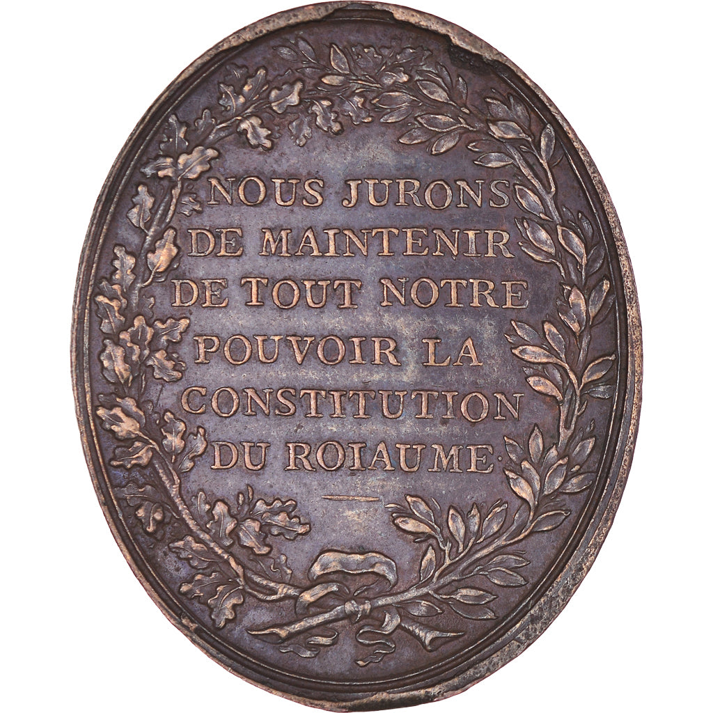 Francia, medalla, Constitution, Pacte Fédératif, History, 1790, Dupré, MBC+