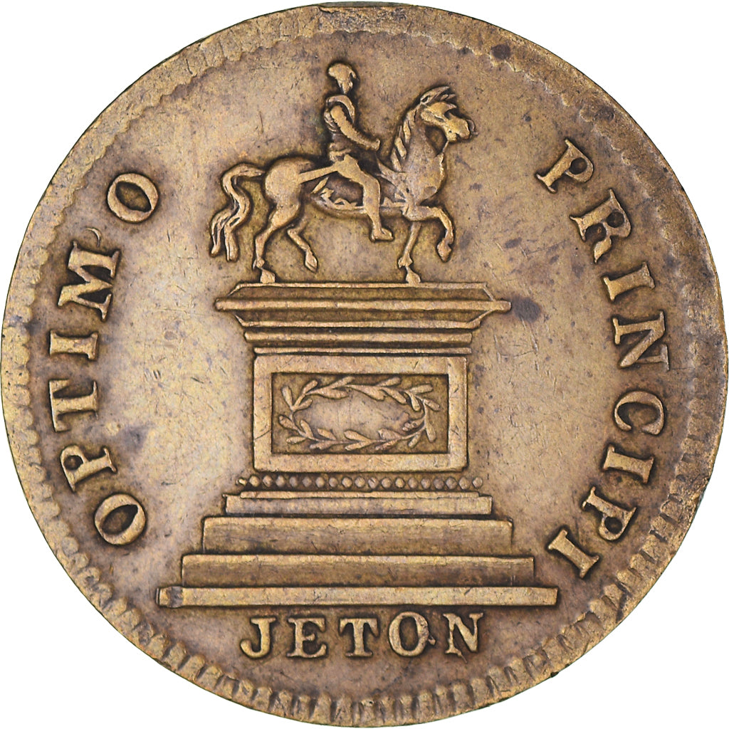 Francja, medal, Louis XVIII, Optimo Principi, Historia, AU(50-53), Mosiądz