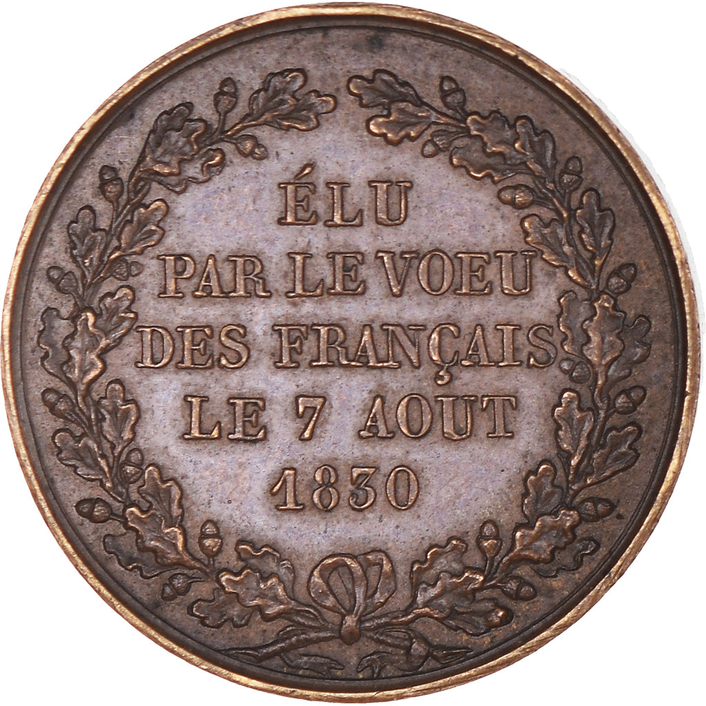 France, Médaille, Louis-Philippe Ier Elu Roi, History, 1830, Barre, TTB+