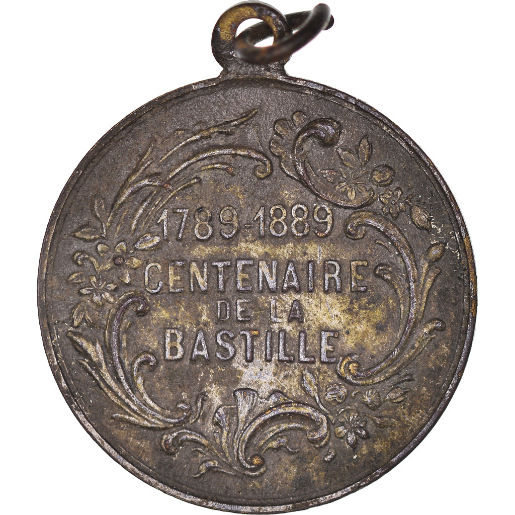 France, Medal, Centenaire de la Bastille, History, 1889, VF(30-35), Copper