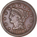 Coin, United States, Braided Hair Cent, Cent, 1850, U.S. Mint, Philadelphia