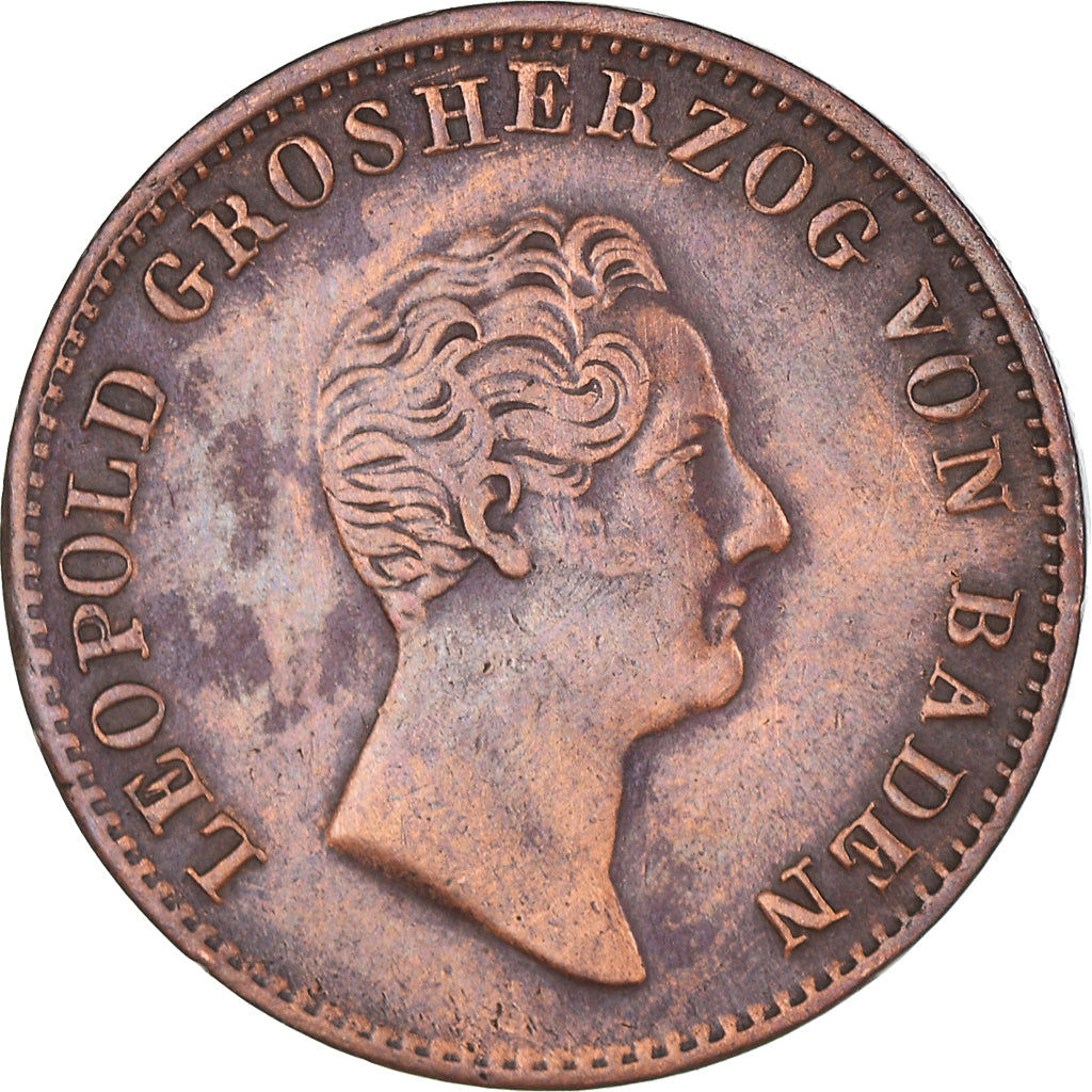 Munten, Duitse staten, Kreuzer, 1839, ZF+, Koper, KM:203