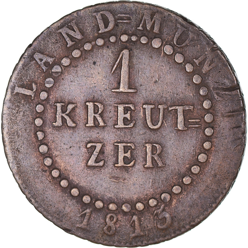 Moneda, Estados alemanes, BADEN, Karl Ludwig Friedrich, Kreuzer, 1813, MBC