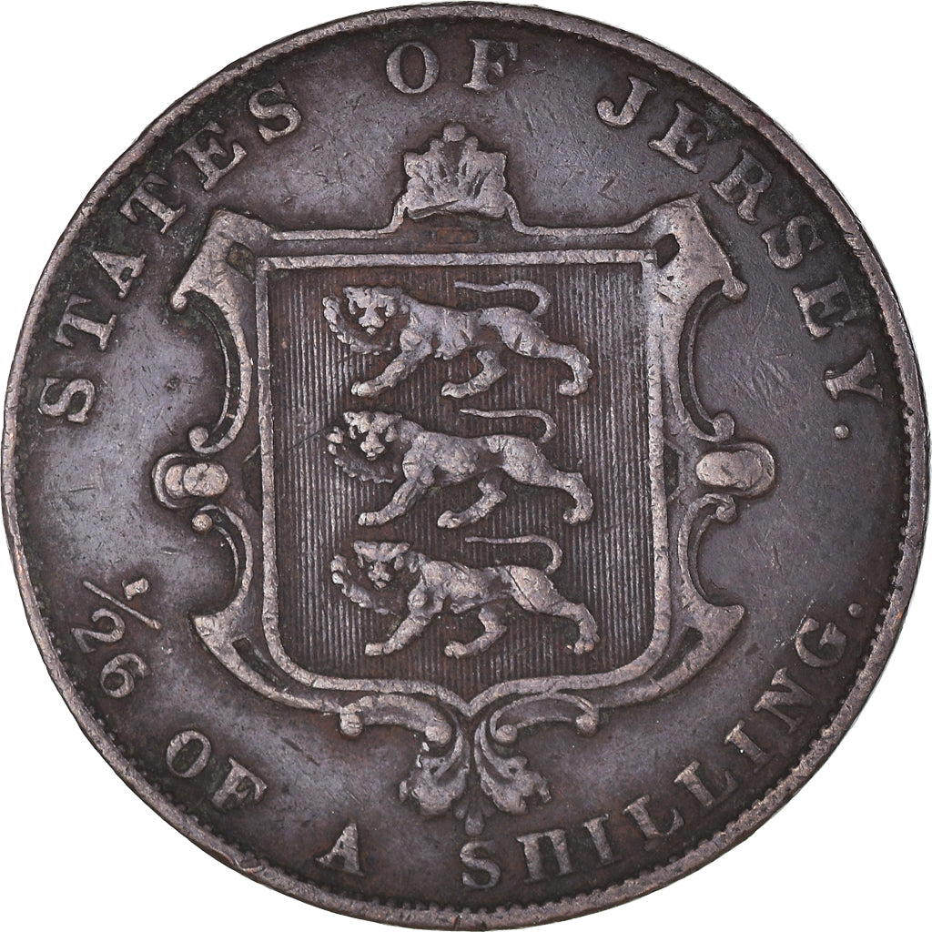 Moneda, Jersey, Victoria, 1/26 Shilling, 1861, MBC, Cobre, KM:2