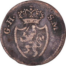 Moneda, Estados alemanes, HESSE-DARMSTADT, Ludwig X, Pfennig, 1819, BC+, Cobre