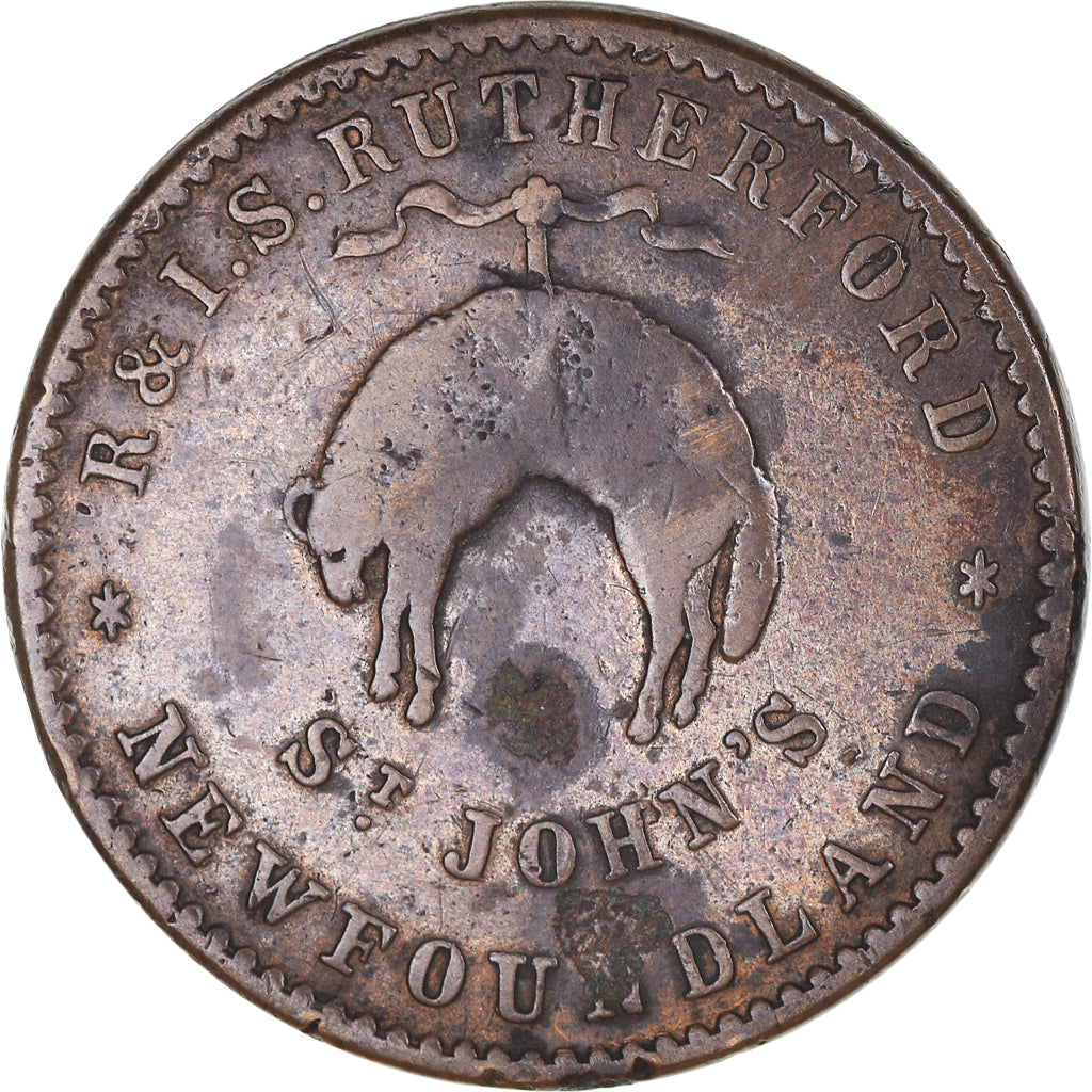 NEWFOUNDLAND, Halfpenny Token, Rutherford, 1841, S+, Kupfer