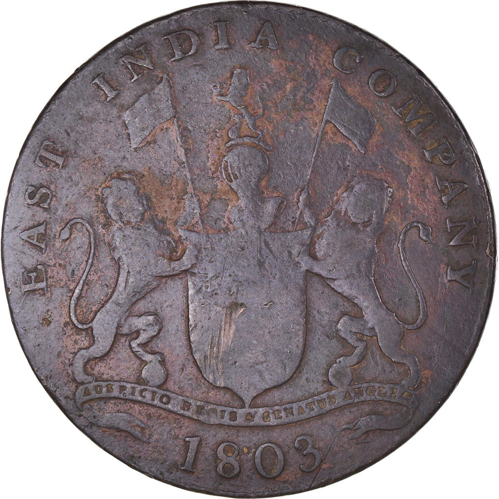 Monnaie, Inde britannique, MADRAS PRESIDENCY, 20 Cash, 1803, Soho Mint