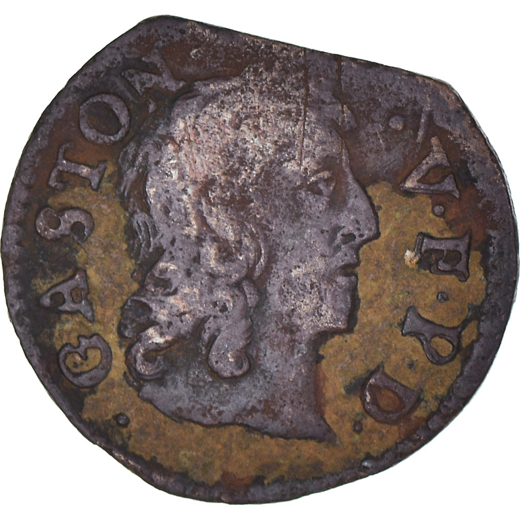 Monnaie, France, DOMBES, Gaston d'Orléans, Denier Tournois, 1650, Trévoux