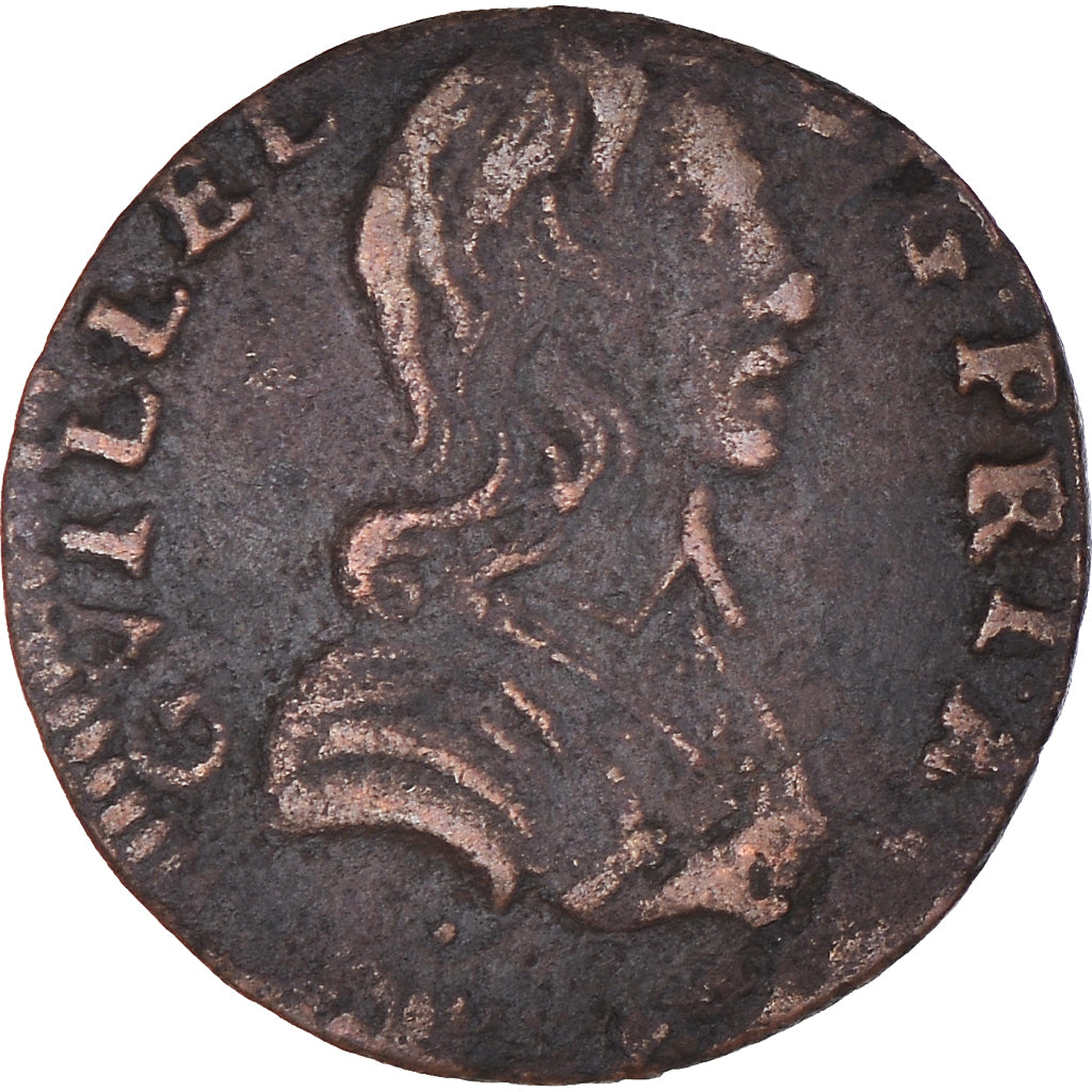 Monnaie, France, Principauté d'Orange, Guillaume IX, Denier Tournois, 1650