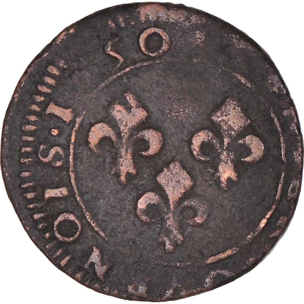 Monnaie, France, Principauté d'Orange, Guillaume IX, Denier Tournois, 1650