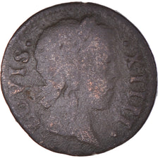 Monnaie, France, Louis XIV, Denier Tournois, 1644, Paris, TB, Cuivre