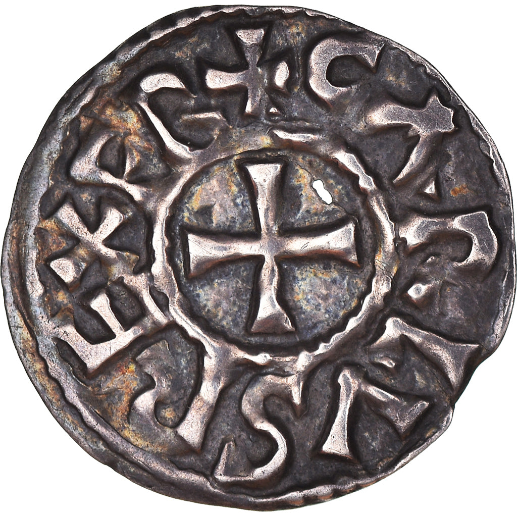 Monnaie, France, Charles II, Denier, Melle, TTB+, Argent, Prou:692-697