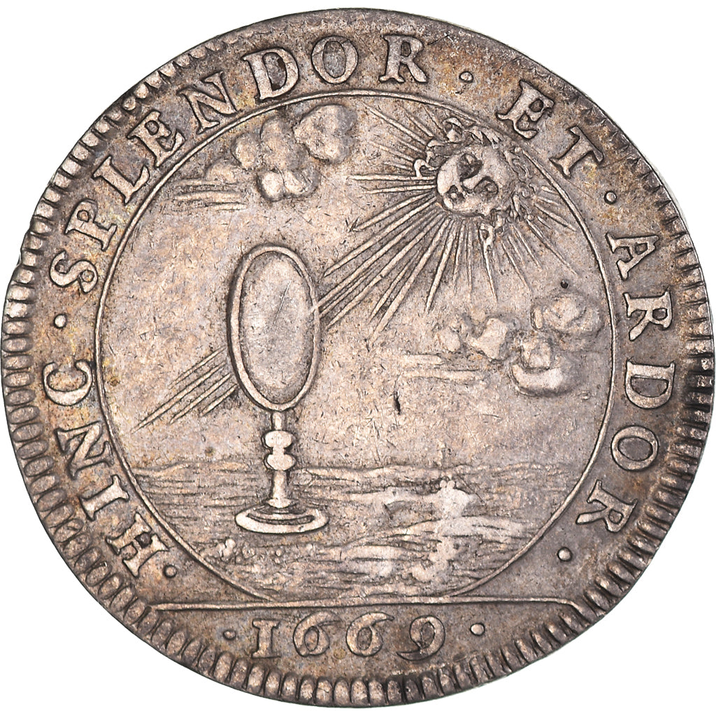 Frankrijk, Token, Royal, Marie Thérèse d'Autriche, History, 1669, ZF+, Zilver