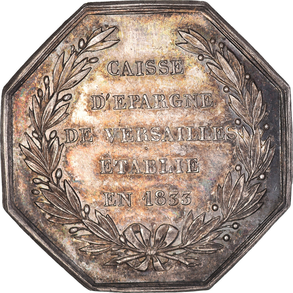 Francia, ficha, Savings Bank, Caisse d'Epargne de Versailles, 1833, SPL, Argento