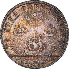 France, Jeton, Royal, Troisième Corps des Marchands, Les Merciers, 1704, TTB+