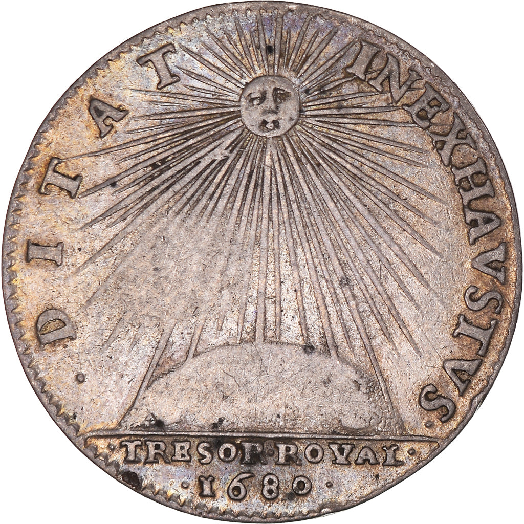 France, Token, Louis XIV, Trésor Royal, History, 1680, Pedigree, EF(40-45)