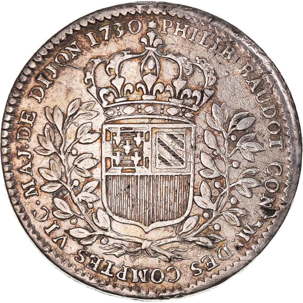 France, Jeton, Ville de Dijon, Philibert Baudot, History, 1730, TTB, Argent
