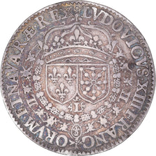 Francia, zeton, Louis XIII, Plus Croist Plus Luit, History, 1611, MBC+, Plata
