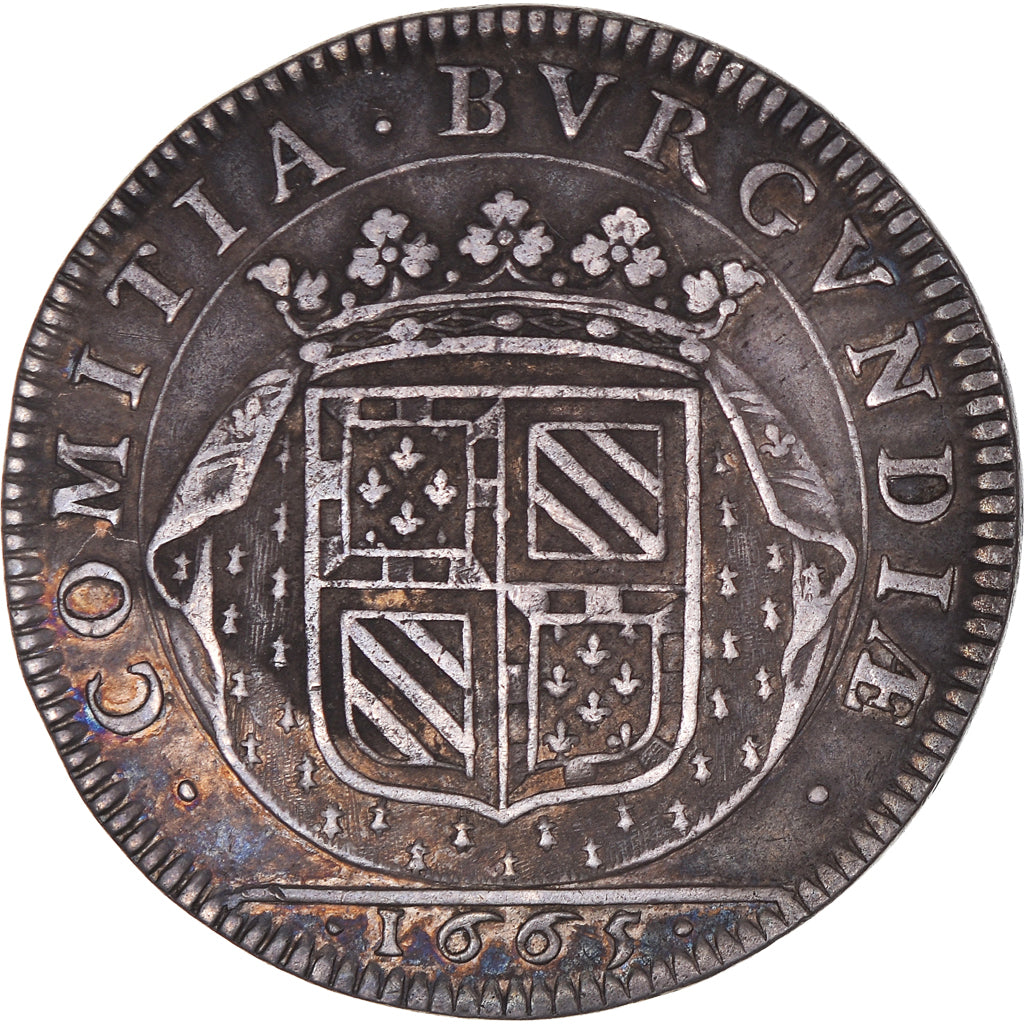 France, Token, Royal, Etats de Bourgogne, History, 1665, AU(50-53), Silver