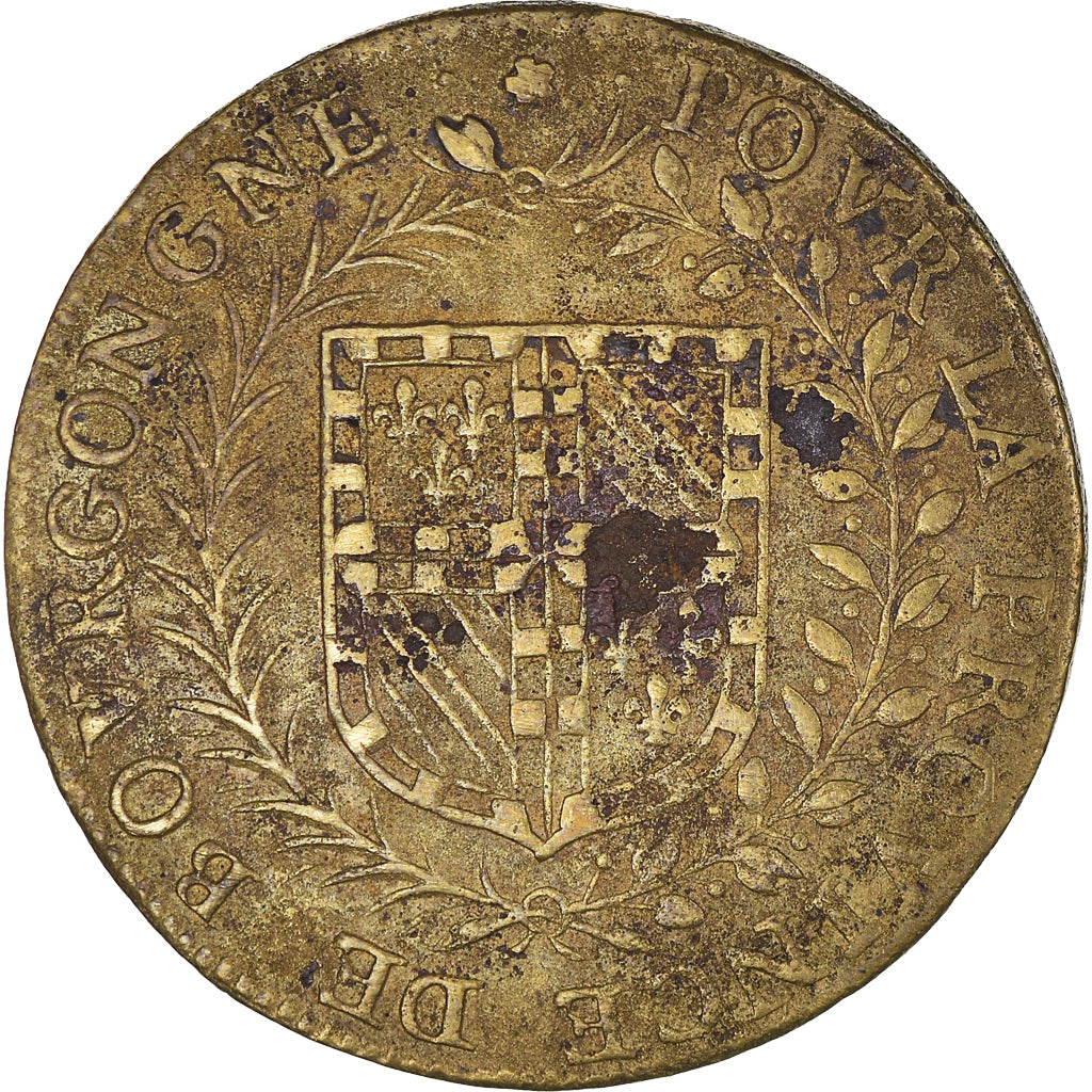 France, Token, Royal, Etats de Bourgogne,  La Misère des Temps, History, 1627