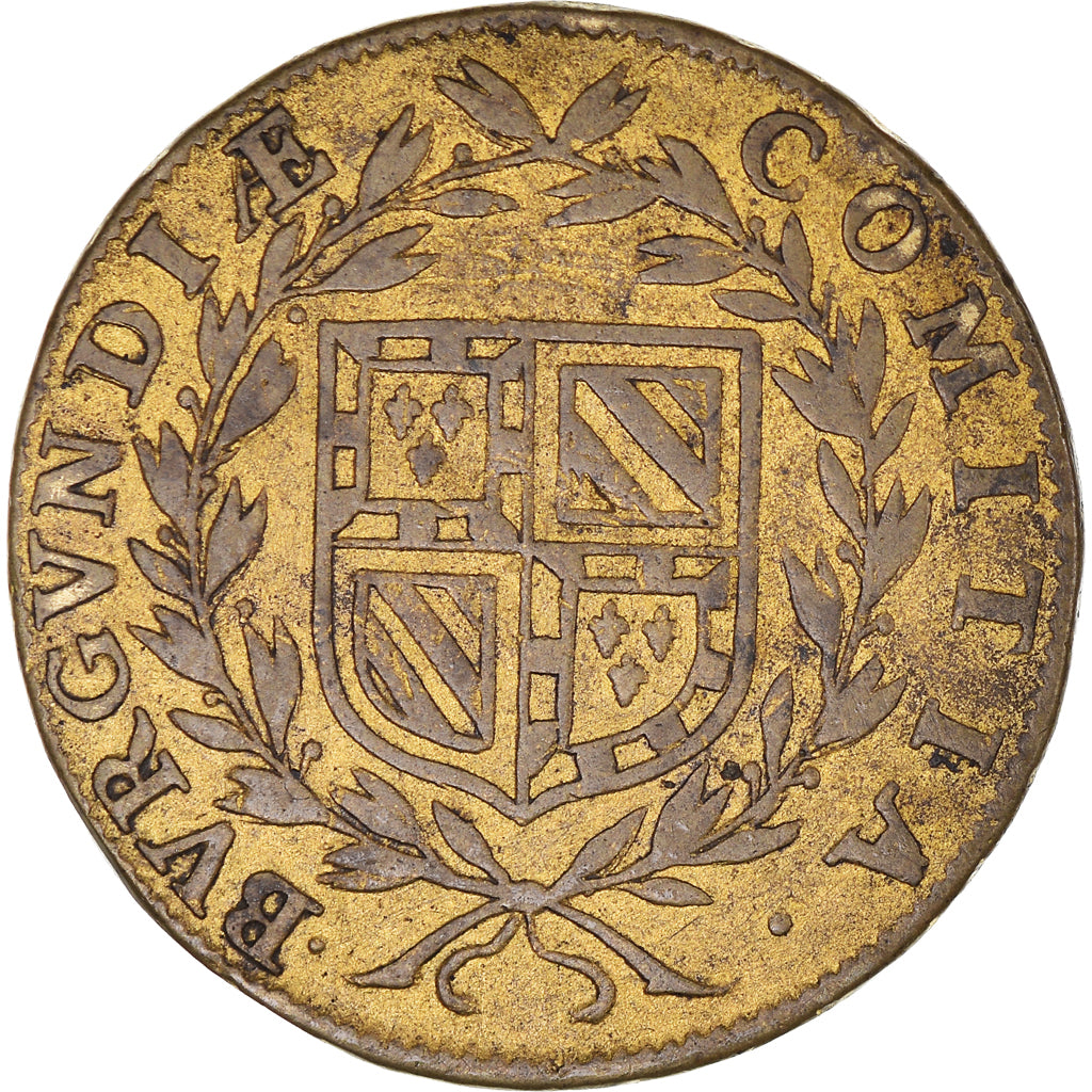 France, Token, Royal, Etats de Bourgogne, History, 1639, VF(20-25), Brass
